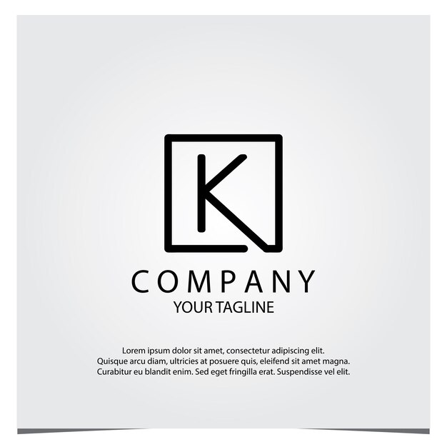 Black square k logo premium elegante plantilla vector eps 10