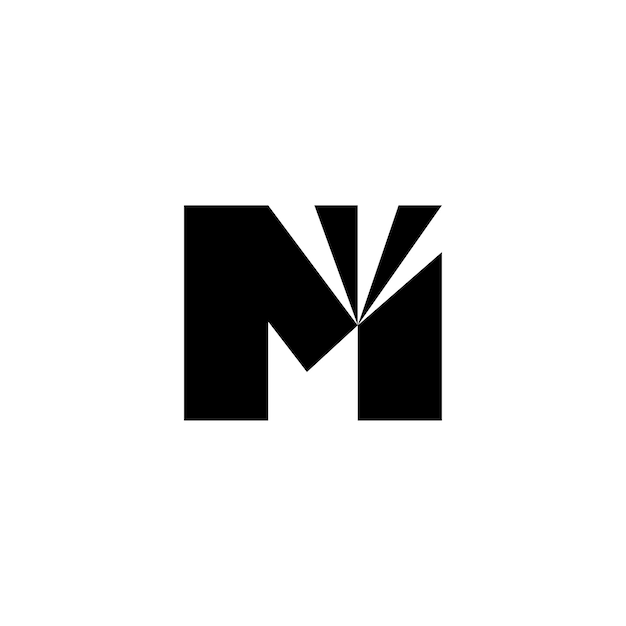Black UNIVERSAL LIGHT Initial M Logo Abstract Monogram Logomark for Growing Business Branding Identity Marketing