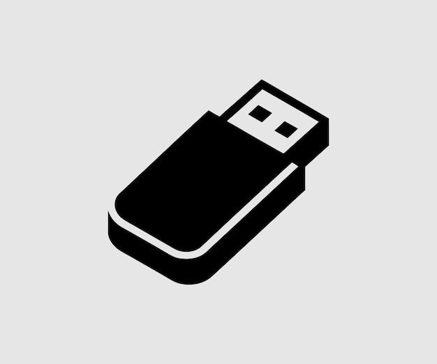 Black USB Flash Drive Icon