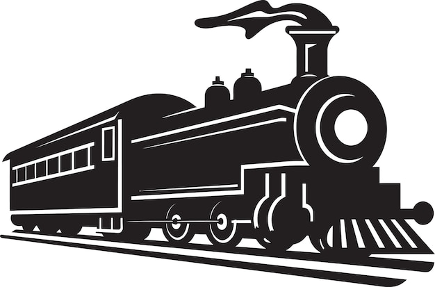 Vector black vector vintage rails icon timeless railway adventure diseño vectorial