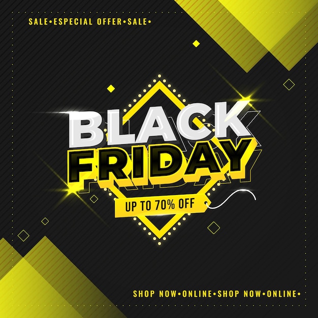 Vector blackfridayconceptblancoyamarillobanner