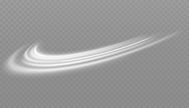 Blanco brillante líneas brillantes efecto conjunto de elipses brillantes en forma de velocidad imitación de la salida de
