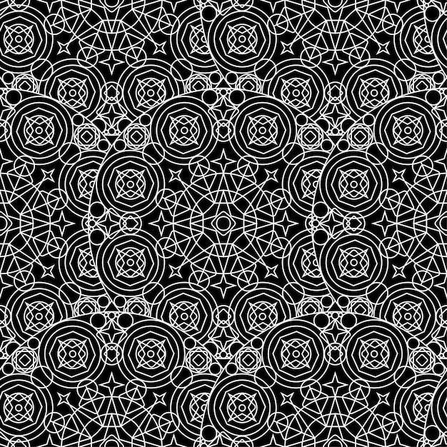 Blanco y Negro Monocromo Mandala Boho Patrones Sin Fisuras
