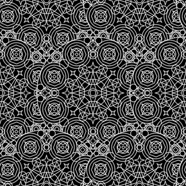 Blanco y Negro Monocromo Mandala Boho Patrones Sin Fisuras