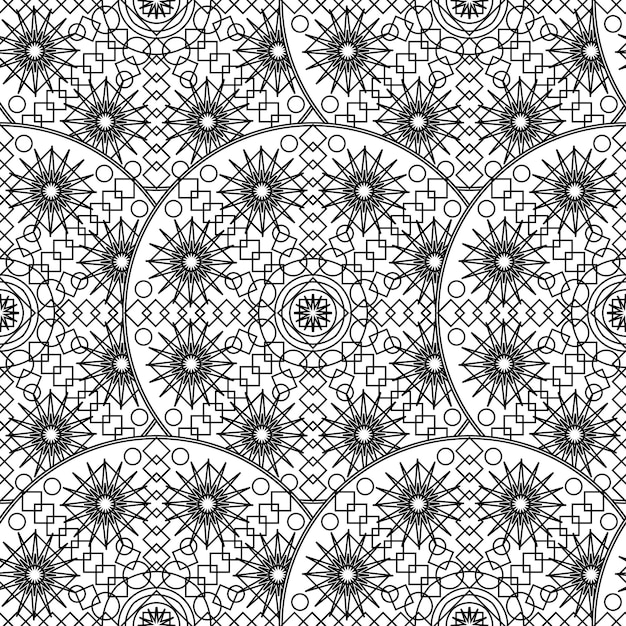 Blanco y Negro Monocromo Mandala Boho Patrones Sin Fisuras