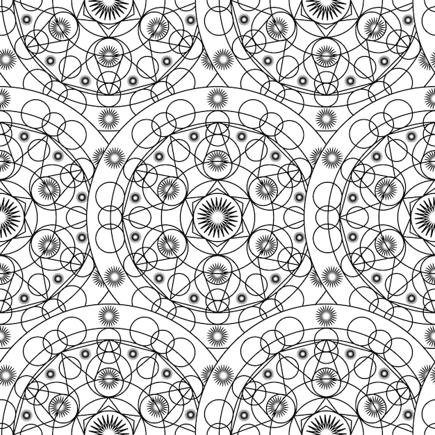 Blanco y Negro Monocromo Mandala Boho Patrones Sin Fisuras