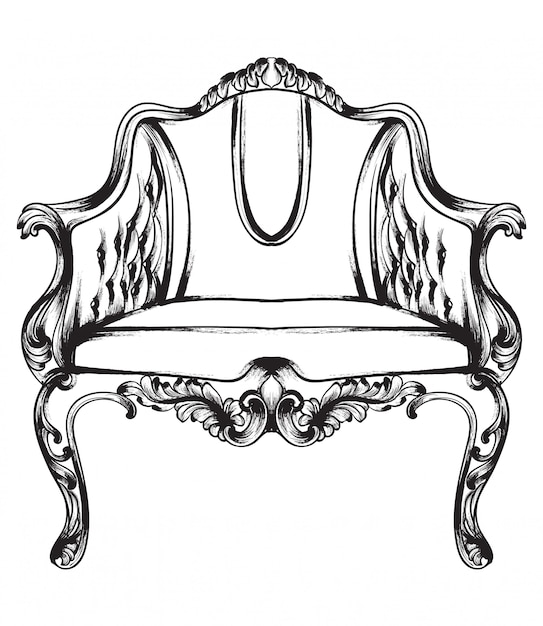 En blanco y negro. Sillón barroco Doodle Rich