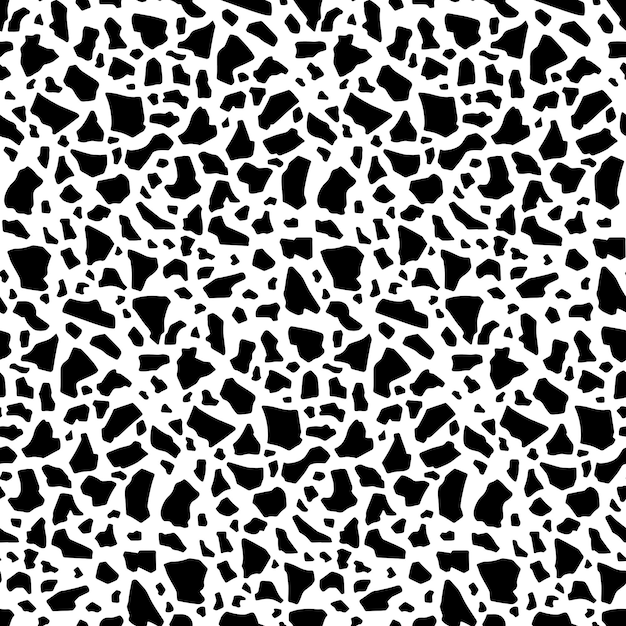 Blanco y negro terrazo Vector patrón sin fisuras