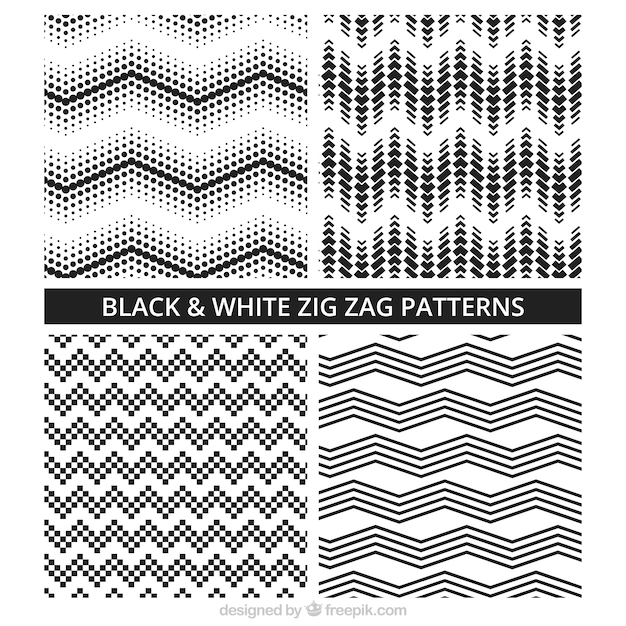 Blanco y negro del zigzag Colección del modelo