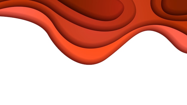 Blanco y rojo Abstracto Papel cortado Fondo sombras vectoriales 3D Objetos suaves Diseño moderno
