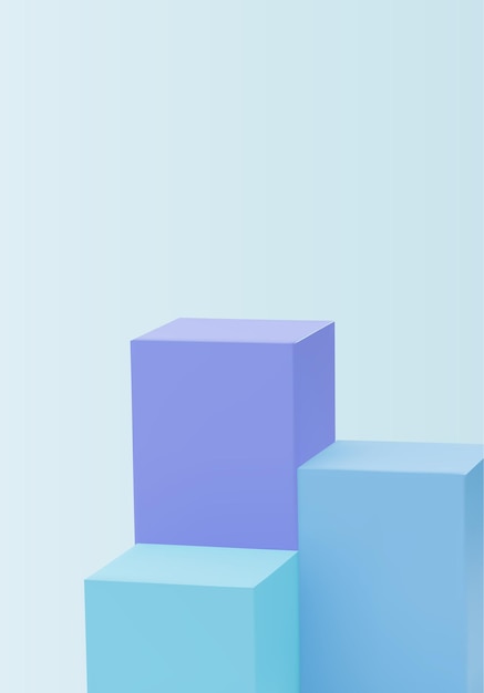 Blank podium for product Mock up winner podium 3d render illustration pedestal isolated on background
