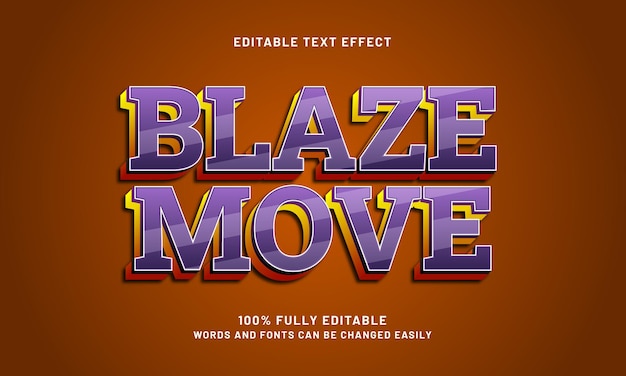 Blaze mueve el efecto de texto editable con un estilo de texto de velocidad y calle