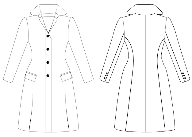 blazer femenino con contorno de línea de arte vectorial colección de blazer de pecho para gráficos de tamaños blazer para damas illust