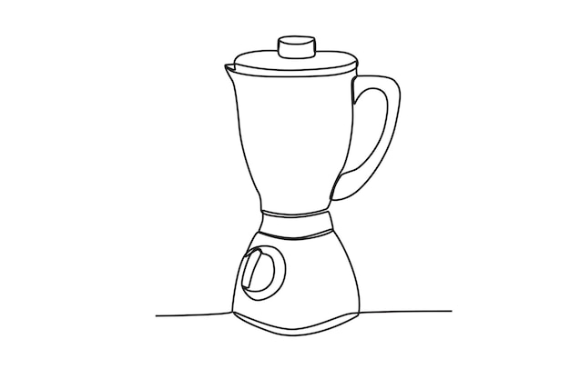 Blender dibujo de línea continua ilustración vectorial de utensilios de cocina