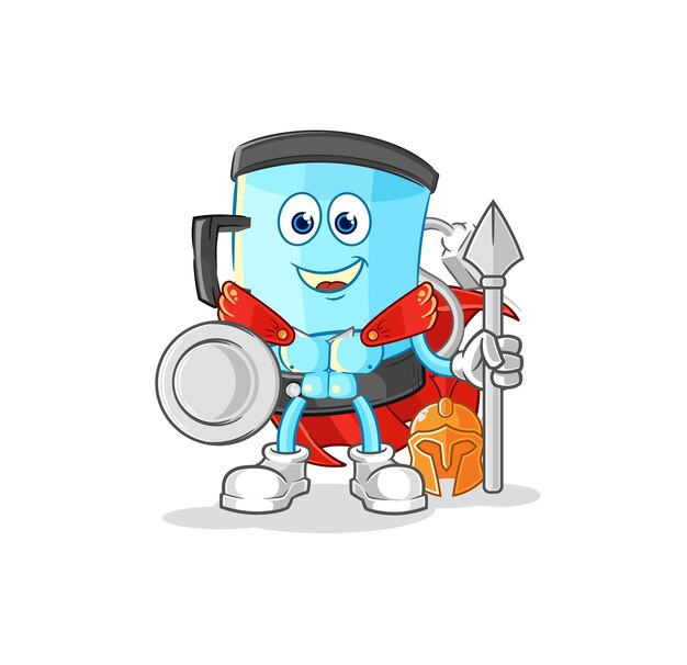 Blender espartano personaje de dibujos animados mascota vector