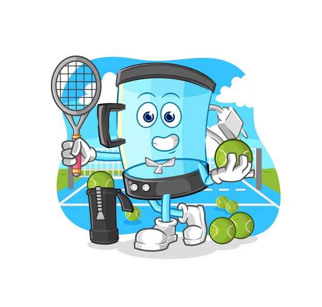 Blender juega vector de caracteres de ilustración de tenis