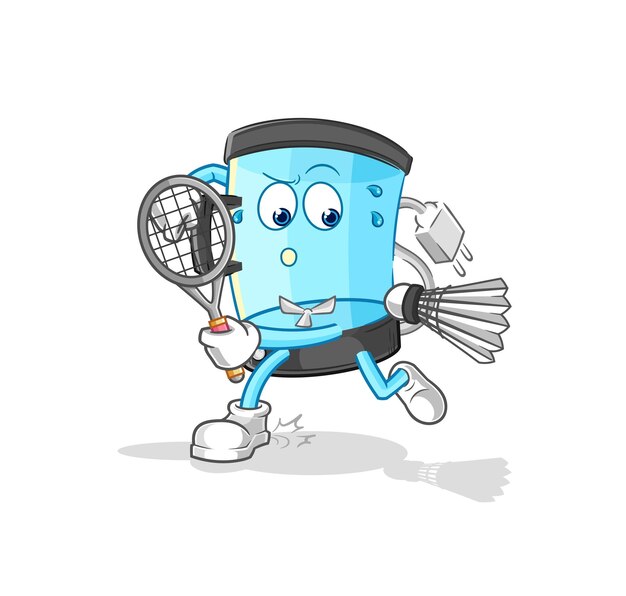 Blender jugando vector de caracteres de ilustración de bádminton