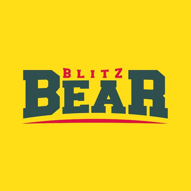 Blitz oso Diseño de logotipo de texto de deportes y deportes electrónicos efecto de texto vectorial premium editable
