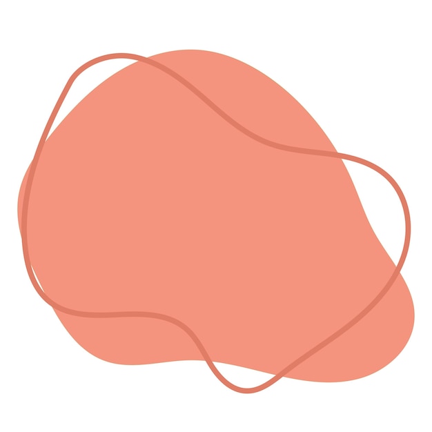 Blob abstracto de color coral con líneas que fluyen