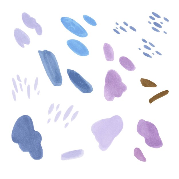 Blobs de bolígrafos y marcadores de fieltro Colección de elementos vectoriales