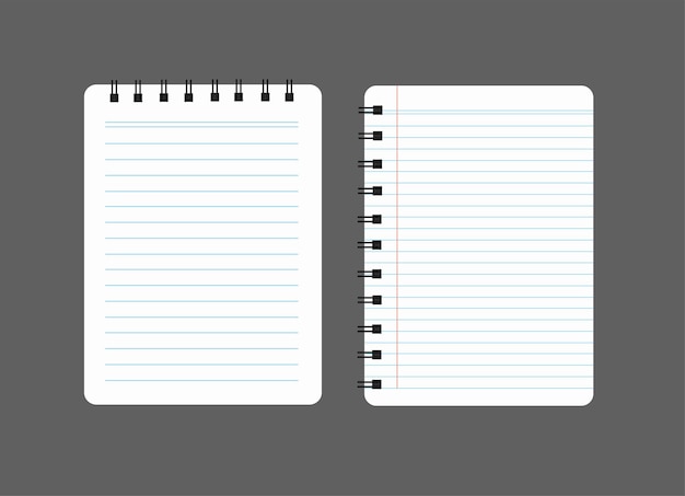 bloc de notas de espiral de líneas. ilustración vectorial