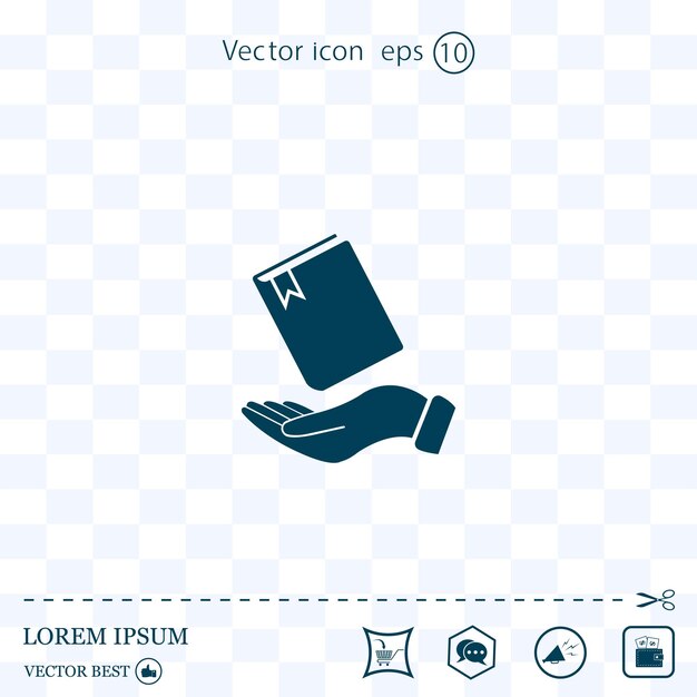 Bloc de notas en la mano símbolo del calendario cuaderno en la ilustración de vector de crecimiento de la mano sobre un fondo claro