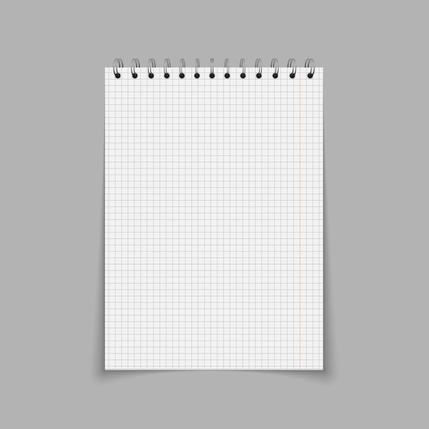 Bloc de notas plantilla de planificador diario bloc de notas papel vacío con cuaderno espiral hoja en blanco