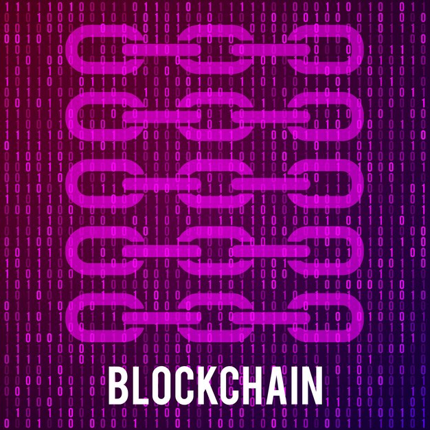 Blockchain cripto moneda bitcoin internet global en todo el mundo fondo de matriz abstracto binario