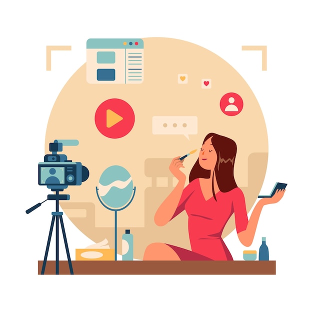 Vector bloggers de videos de belleza