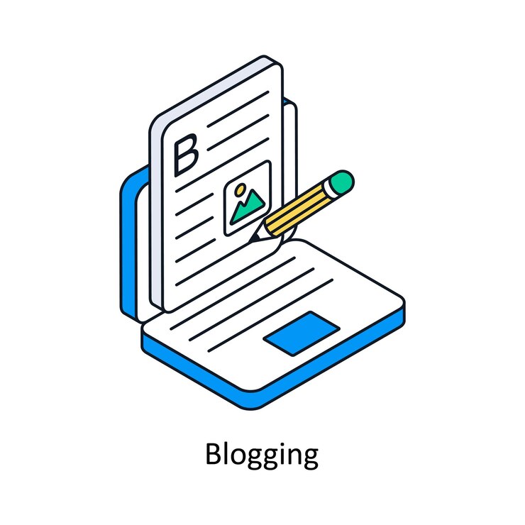 Vector blogging icono de estilo isométrico símbolo en fondo blanco archivo eps 10