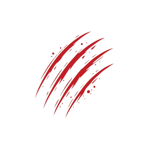 Bloody Claw Marks ilustración vectorial de sangre que gotea de la mano Diseño aislado