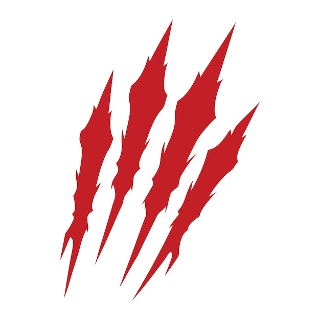 Bloody Claw Marks ilustración vectorial de sangre que gotea de la mano Diseño aislado