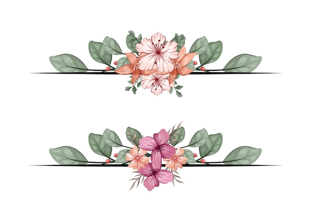 El Blooms Greenery Floral Foliage Ornament Corner Text Separator agrega un elegante texto de encuadre en las tarjetas de invitaciones