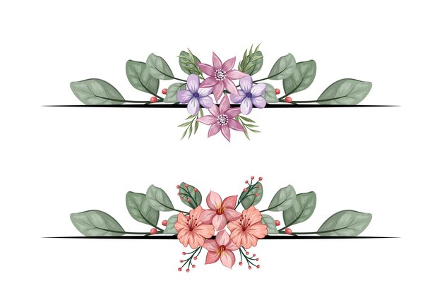 El Blooms Greenery Floral Foliage Ornament Corner Text Separator agrega un elegante texto de encuadre en las tarjetas de invitaciones