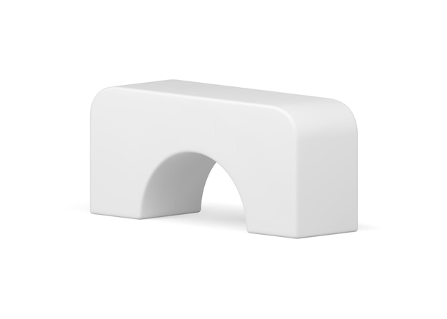Bloque de arco rectangular liso blanco forma de fundación geométrica diseño decorativo vector isométrico