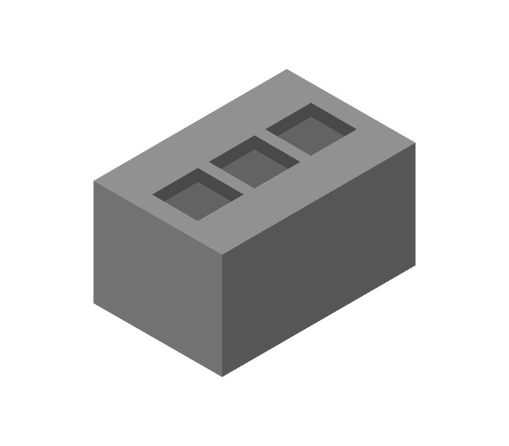Vector bloque de cemento isométrico