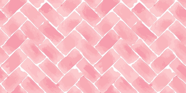 Bloque de espiga de patrones sin fisuras acuarela vector pintura suave color rojo rosa tranquilo