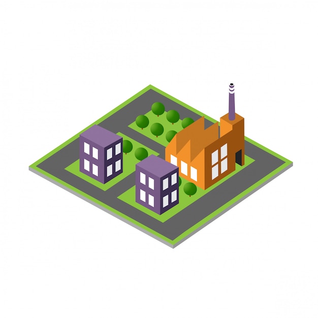Bloque de módulo isométrico 3D