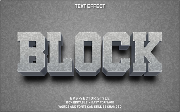 Vector bloque de pared de efecto de texto editable