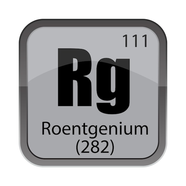 Bloque de Roentgenium Rg Número atómico 111 Masa 282 datos 282 Datos de la unidad