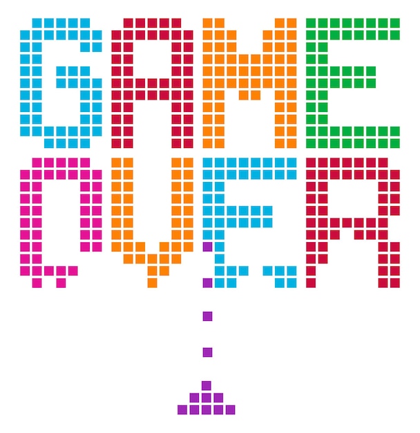 Vector bloque tetris game over