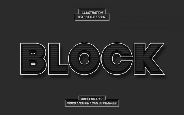 Bloquear efecto de estilo de texto en blanco y negro