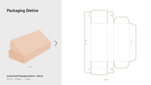 bloqueo automático de flip top de la caja Dieline