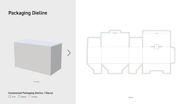 El bloqueo de fijación del extremo inferior de la caja Dieline