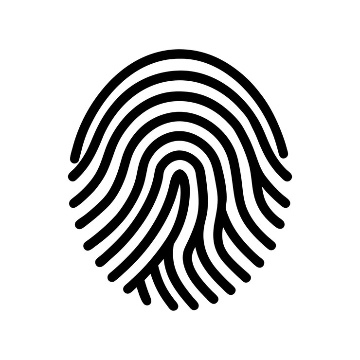 bloqueo de huellas dactilares icono de seguridad del logotipo vectorial ilustración del icono de huella dactilar