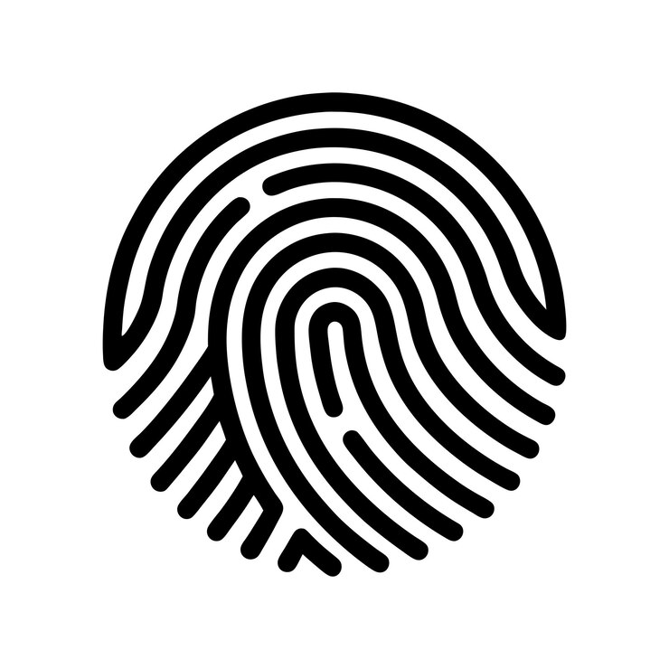 bloqueo de huellas dactilares icono de seguridad del logotipo vectorial ilustración del icono de huella dactilar