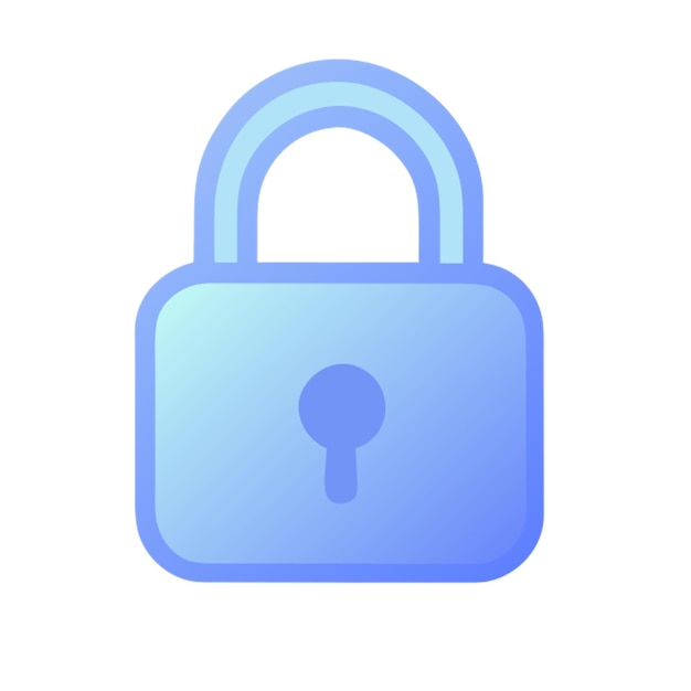 bloqueo de protección icono de color azul formas de color gradiente