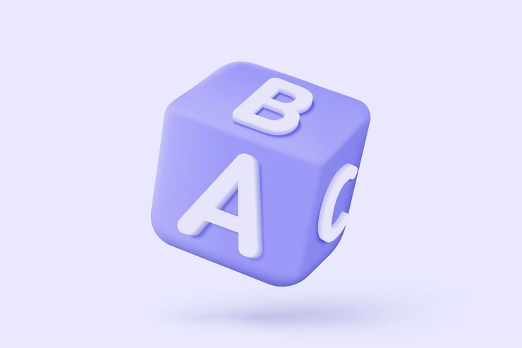 Vector bloques abc 3d que conectan signos de icono de rompecabezas simplicidad para jugar juego en preescolar primaria educación académica de vuelta a la escuela 3d icono de jardín de infantes ilustración de renderización vectorial