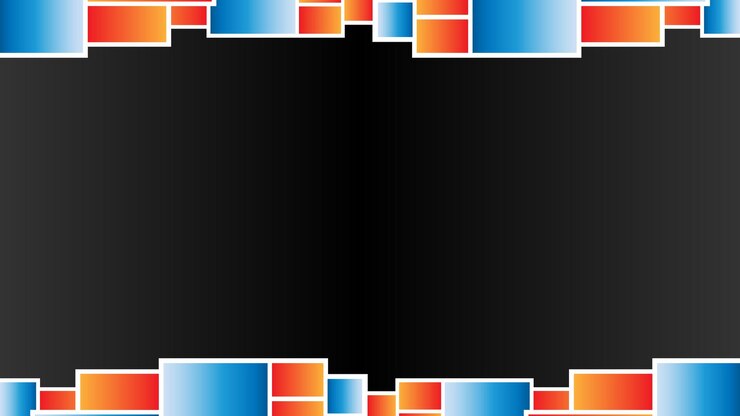 Vector bloques abstractos de colores sobre un fondo geométrico negro
