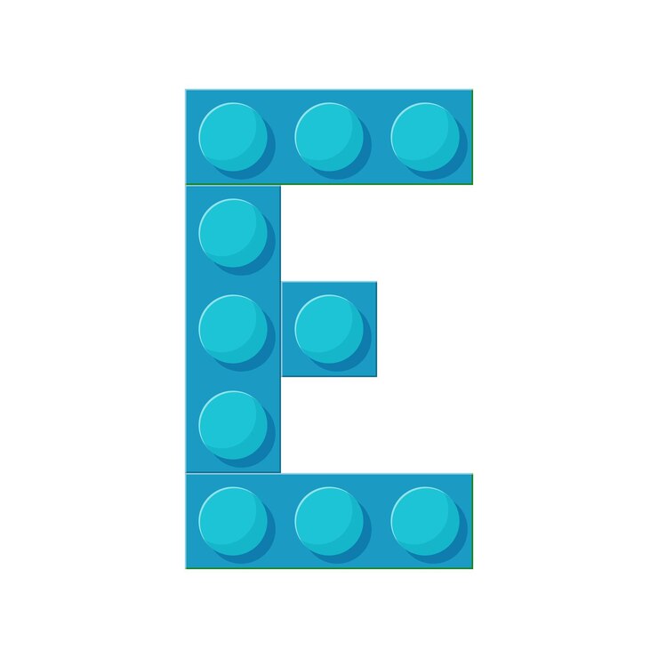 Vector bloques de construcción de plástico alfabeto la letra a ilustración vectorial